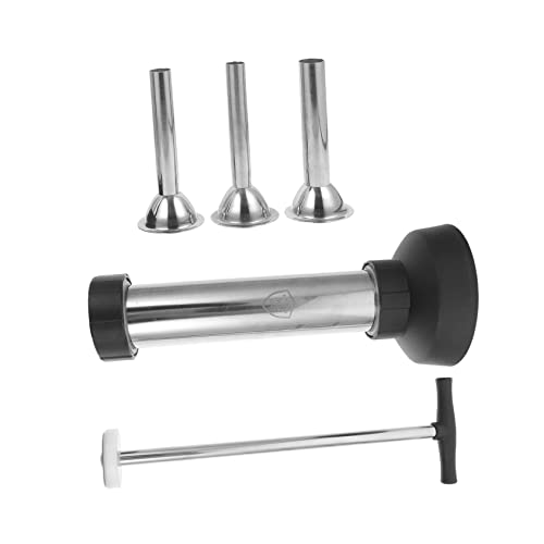 Unomor 1set Manual Stainless Steel Sausage Stuffer Kit with Tubes for Homemade Sausages Easy to Clean and Maintain for Family Gatherings and Barbecues
