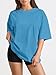 Trendy Queen Womens Oversized Summer T Shirts Fashion Workout Plus Size Tops Short Sleeve Beach Vacation Gym Clothes 2026 Brightblue L