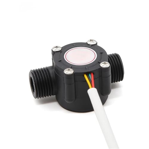 Sensor de flujo de agua efecto Hall medidor de caudal G1/2 con sensor de temperatura de 4 cables 3