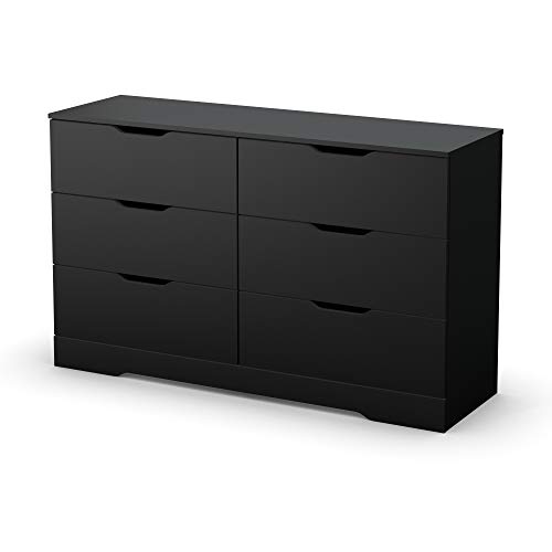 South Shore Holland 6-Drawer Double Dresser-Pure Black, Queen