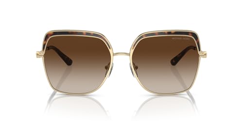 Michael Kors MK1141 Greenpoint Sunglasses, Light Gold/Dark Tortoise Insert/Brown Gradient, 57 mm