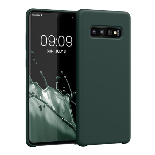 kwmobile Handyhülle für Samsung Galaxy S10 Plus / S10+ Hülle - Case Silikon - Kabelloses Laden - Schutzhülle Cover in Blaugrün