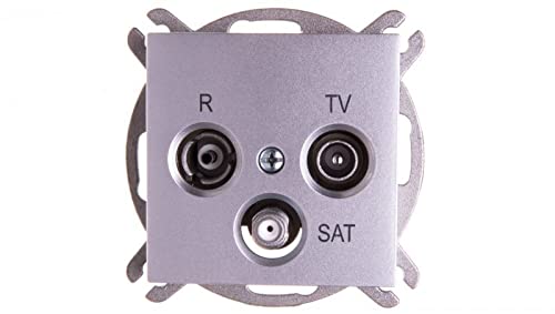 Prise d'antenne RD TV SAT fin argent brillant Sentia 1453-56
