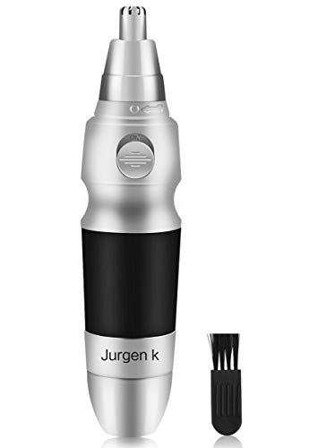 Nose Hair Trimmer - Jurgen K Professional Painless Nose and Ear Hair Trimmer Clipper Removal for Men&Women, Battery Operated, Mute Motor, Double-Edge Stainless Steel Blades