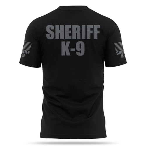 Sheriff K9 Cotton Blend Shirt - USA Patriotic Durable Tee - Perfect for on Duty2
