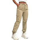 Cargo Pants Women Lightweight Joggers Quick Dry Summer Hiking Pants with Pockets (0001,K,XL) Khaki