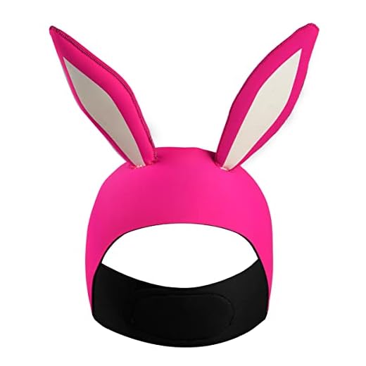 Diving Headband Rabbit Ears Swimming Headband for Women Kids, 2mm Neoprene Wetsuit Hood - Keeping Water Out - Hold Earplugs in - Secure Ear Plugs for Scuba Dive Snorkeling Swimming Surfing (Pink)