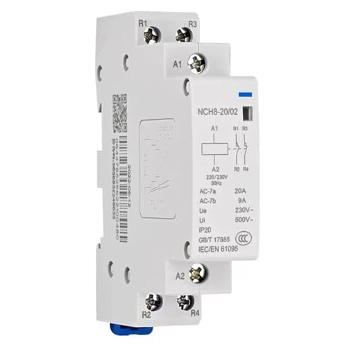 Contacteur modulaire 230V 25A double phase NCH8-25 commande circuit électrique domestique