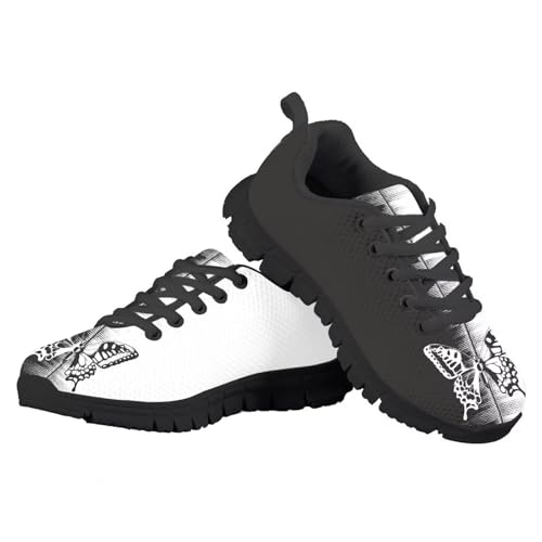 Kids Sneakers Lightweight Breathable Cow Print Running Shoes Teen Girls Lace-up Mesh Tennis Sneaker for School Gym Wear4