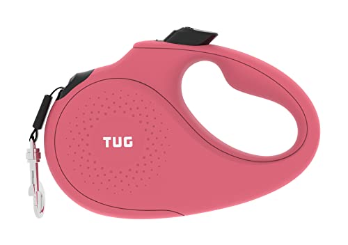 TUG-Monochrome-360-Tangle-Free-Retractable-Dog-Leash-16-ft-Strong-Nylon-Tape-Medium-Pink TUG Monochrome 360° Tangle-Free Retractable Dog Leash | 16 ft Strong Nylon Tape (Medium, Pink) - Image 1