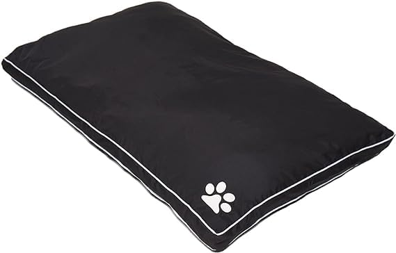 London Dream Waterproof Dog Bed Cushion Cover Only - Heavy Duty Hardwearing Puppy Pet Mattress Removable Zipped Covers, Replacement Washable Cushions Case (Black, 58 x 80 x 5 cm)