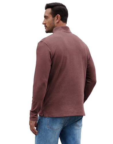 M MOTEEPI Mens Fleece Quarter Zip Up Pullover Sweater Slim Fit Lightweight Mock Neck Long Sleeve Sweaters For Men2