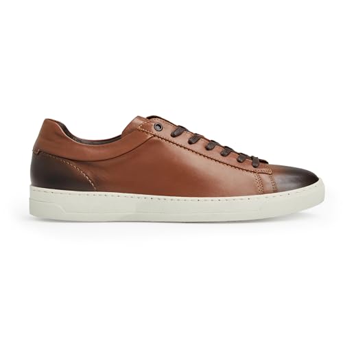 Image of Bruno Magli Men's Diego Sneakers, Leather Shoes, Lace-Up Casual Shoes