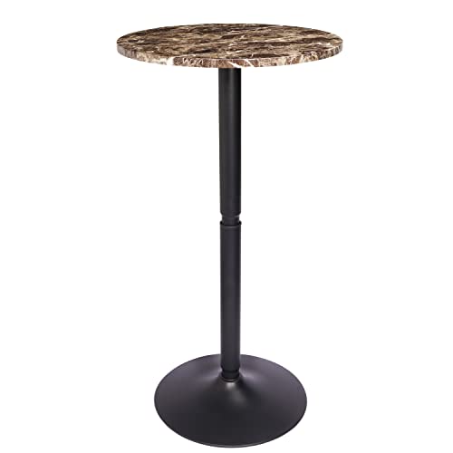 Vilavita Bar Table Round Detachable Pub Table Mdf Top With Metal Leg And Round Base, 21.65 Inch Top And 40.55 Inch Height #TOP1