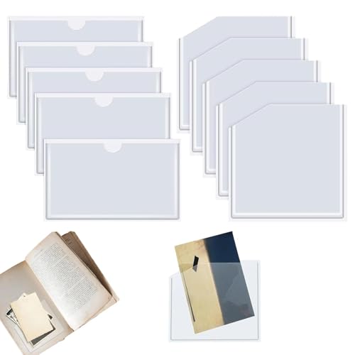Bolsillos adhesivos transparentes con apertura superior porta tarjetas