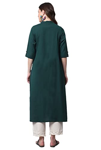 Image of Pistaa's Women's Cotton Regular Fit Casual Kurta