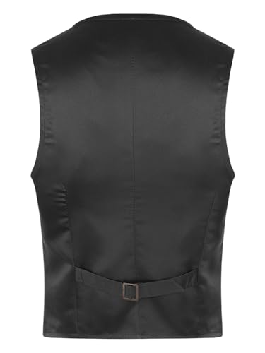 XUNZOO Men's Sparkly Sequins Vest Shiny Button V Neck Sleeveless Vest Suit Nightclub Party Waistcoat4