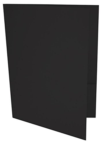 LUXPaper 9" x 12" Presentation Folders | Two Pocket | Black Linen | 100lb. Cover | 10 Qty
