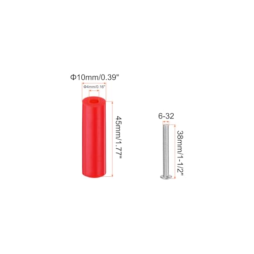 MECCANIXITY 16pcs Electrical Outlet Spacers Extender Kit Include 8pcs 45mm Switch Receptacle Screw Spacers and 8pcs 1-1/2 Inch 6-32 Thread Flat Head Long Socket Screw