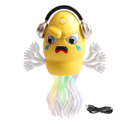 Bläckfisk Baby Leksak | Hinder Sensor Vågande Tentakel | Uppladdningsbara Musiklampor Kattleksak | Present till Nyfödd Barn Jul Födelsedag Flickor Pojkar