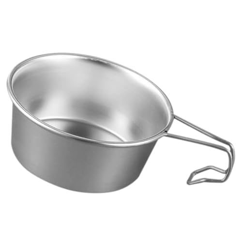 BESPORTBLE Outdoor Stainless Steel Bowl with Handle Lightweight Camping Soup Noodle Bowl for Backpacking Picnics Bbq and Travel Durable Resistant Easy to Clean