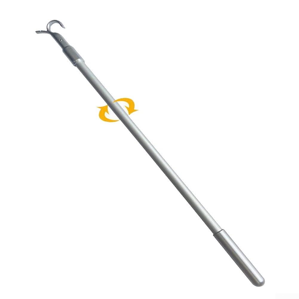 GLOBALHUT Asta aprifinestra regolabile, 33-60 cm, in lega di alluminio, per lucernari con meccanismo rotante a gancio