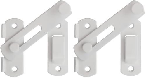Image of Alise 4 inch Flip Latch Gate Latches, Safety Door Lock for Barn Wood Fence Sliding French Doors,Heavy Duty SUS304 Stainless Steel Gate Hardware White Finish MS9500-W (Pack of 2)