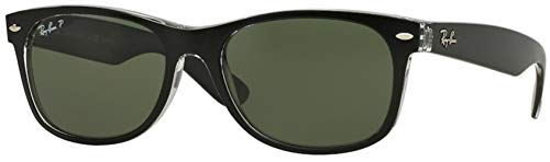 Ray-Ban RB2132 Sunglasses Bundle: RB 2132 NEW WAYFARER 605258 Black On Transparent and Eyewear Cleaning Kit