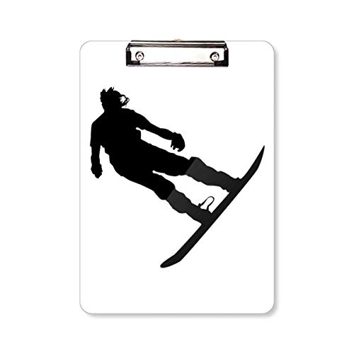 Porte-bloc pour planche de ski et bloc-notes de sport A4 rigide noir