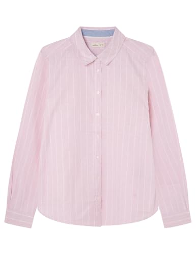 Springfield Camisa Oxford De Algodón Y Elastano. Logotipo Bordado semientallada, Rosa Claro, 38 para Mujer