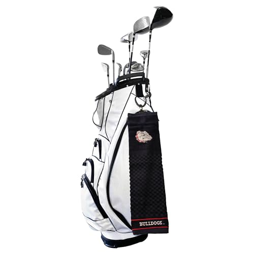 Image of Team Golf NCAA Gonzaga Bulldogs Embroidered Golf Towel Embroidered Golf Towel, Checkered Scrubber Design, Embroidered Logo