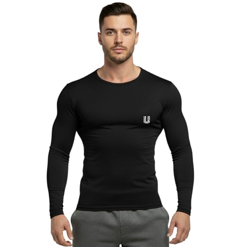Image of Unbeatable Men's Full Sleeve Plain Athletic Fit Multi Sports Compression T-Shirt for Cycling and Gym
