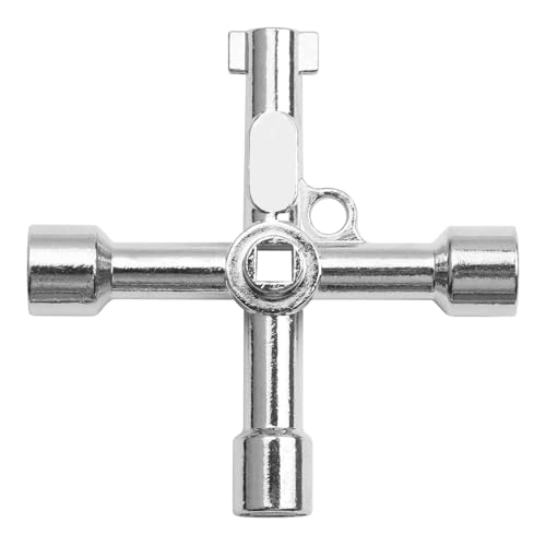 Tabanzhe 5-in-1 Multi-Function Plumbing Key - Radiator Key,Gas Meter Box Key Key for UK Electric and Gas Heating Systems, Zinc Alloy Water Tap Faucet Open-Key Wrench, Multi-Function Key
