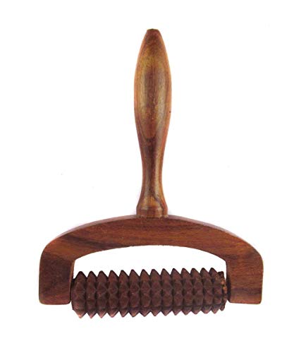 Crafting with Love A Wooden Massager Handheld Body Calf Massager, Acupressure Roller Massager, Pain Relief Plane Ring Two Sided Masager for Neck Shoulder & Body Relaxation Massager