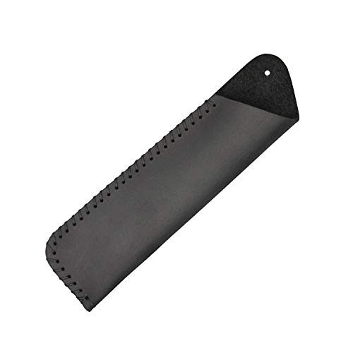 Image of Handmade Leather Double Pen Case Crazy Horse Leather Fountain Pen Pouch Protective Sleeve Cover