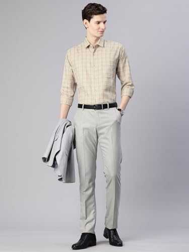 Image of Majestic Man Men's Pure Cotton Slim Fit Checkred Full Sleeve Classic Collar Everyday Formal Shirt