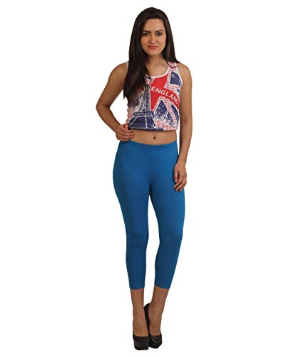 Image of Frenchtrendz Women's Cotton Spandex Stretchable Mid Rise Slim Fit Legging Capris (XS-4XL)