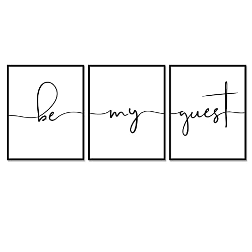 Be My Guest, Set Of 3 Prints, New Home Gift, Guest Room Wall Art, One Line Drawing, Housewarming, Home Decor, Guest Room Poster, Above Bed Prints, Minimalist, UNFRAMED 11x14inch