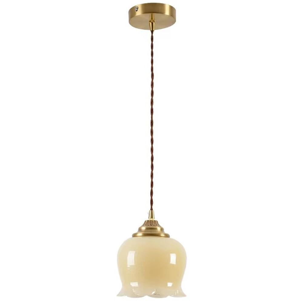 Lustre d'allée et bar en cuivre suspension crème pour entrée chic
