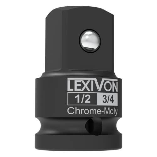 LEXIVON 1/2-Inch Impact Socket Adapter, 1/2' Female x 3/4' Male Increaser | Chrome-Molybdenum alloy steel = Fully Impact Rated (LX-401)