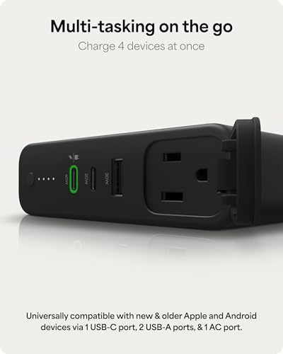 Image of mophie powerstation pro AC (2023)-27,000 mAh External Battery compatbile With MacBook&iPad Portable PD battery with 100W of AC&60W USB-C Fast Charge integrated carry strap-USB-C cable included, Black