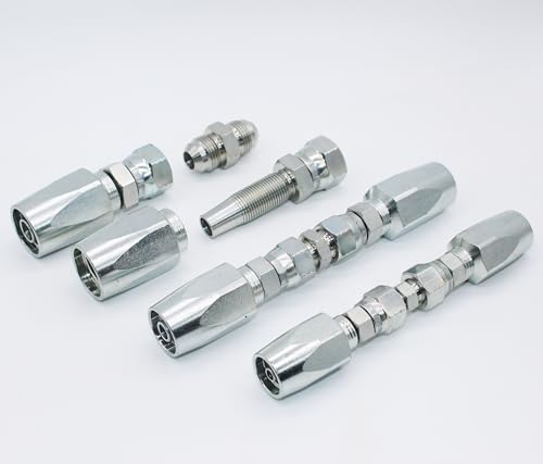Image of 3 PCS Hydraulic Reusable Hose Fitting Hose Repair Kit JIC #04, 1 /4'' /#6, 3 /8'' /#08, 1 /2''