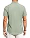 Alimens & Gentle Mens Linen Shirts Short Sleeve Button Down Shirts Wrinkle Free Casual Vacation Beach Summer Tops,Mint Green,M
