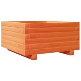 Geecher Fioriera da Giardino, per Fiori e Piante Ornamentali, 50x50x26,5 cm, in Legno massello di Pino, Marrone Cera, per Esterno e Balcone
