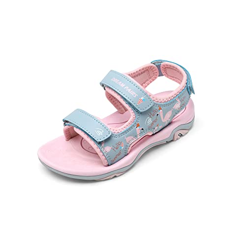 DREAM PAIRS Boys Girls Sandals Summer Outdoor Athletic Kids Sport Water Shoes for Toddler/Little Kid 9 Toddler Pink/Blue/Flamingo