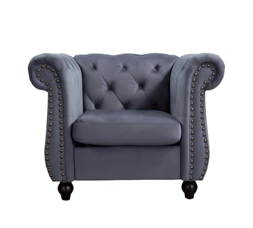 Container Furniture Velvet Chesterfield Armchair...