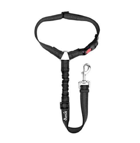 SlowTon Dog Seat Belt for Car, 2 Pack Dog Car Harness Seatbelt Adjustable with Elastic Bungee...