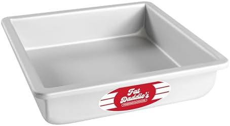 Fat Daddio's PSQ-882 Anodized Aluminum Square Cake Pan, 8 x 2 Inch