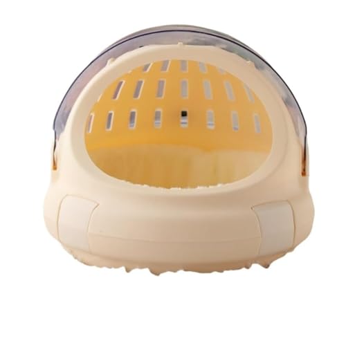 うさぎケージキャリー43*43*36CM (7.5KG以内のウサギに適用) ウサギケージキャリーバッグ 脱走防止・紛失防止スイッチ, パノラミックサンルーフ/通気口 冬夏兼用スポンジパッド(取り外し可能) イエロー