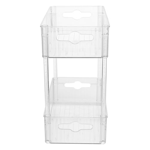 Organisateur de maquillage en PET transparent robuste, un rangement élégant à double niveau